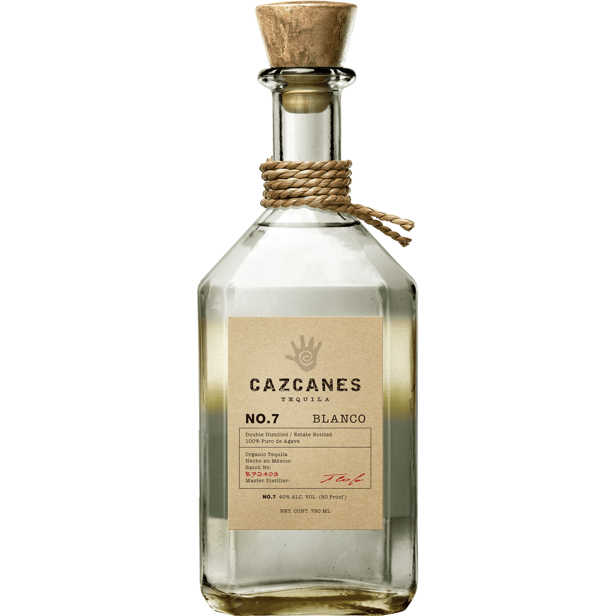 Cazcanes Tequila No 7 Blanco Organic 80PF - 750ML